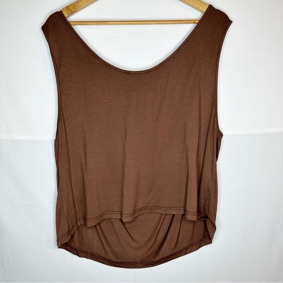 NEW Cider Cowl Neck Tank Top Chocolate Brown Stretch Curve Women’s 4XL - Picture 5 of 8